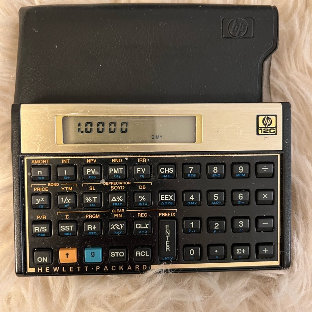 HP 12C Financial Calculator with case.